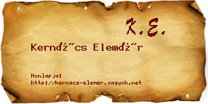 Kernács Elemér névjegykártya