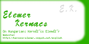 elemer kernacs business card